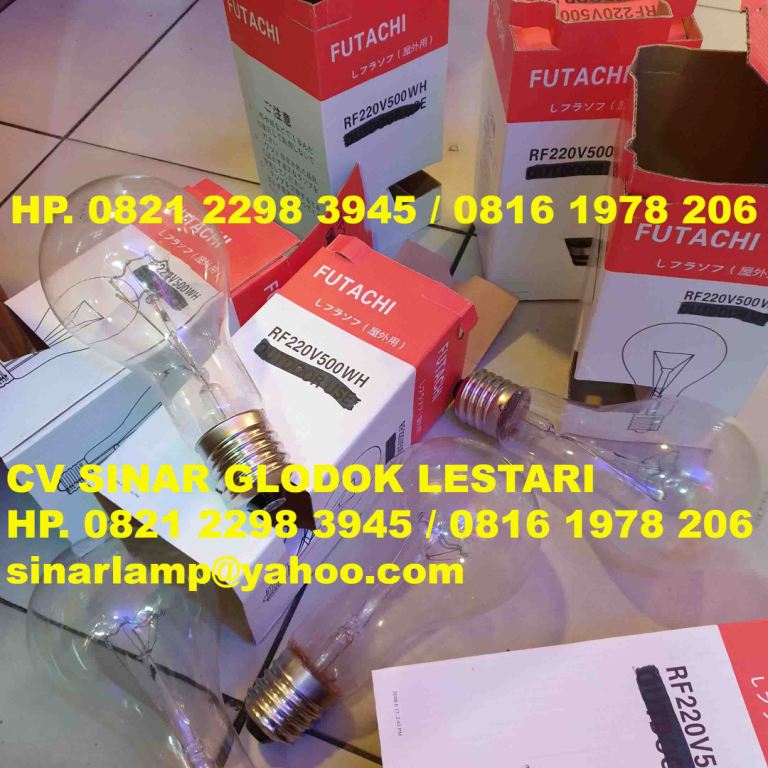 Lampu Pijar Clear 500 watt 220V E40 Futachi